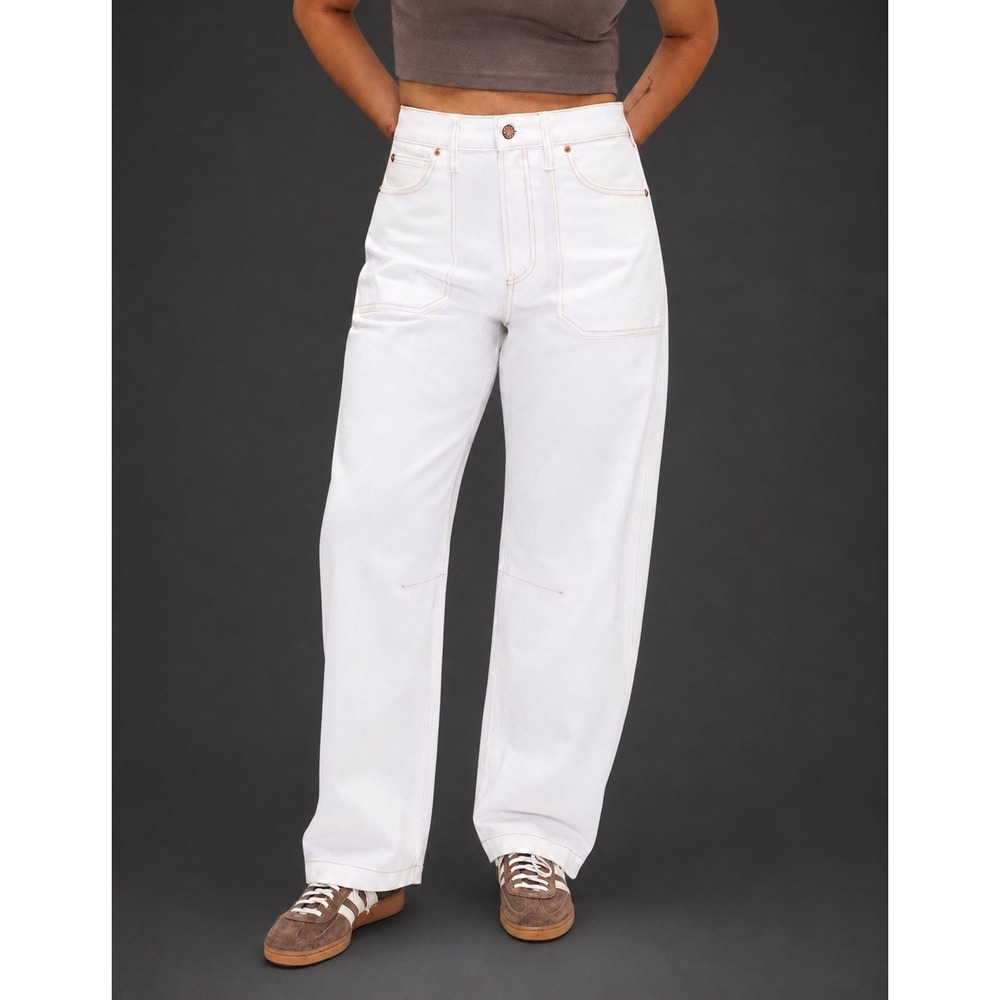 Gap High Rise Curvy Barrel White Jeans Size 28/6 Short NWT Trendy Tapered Pants